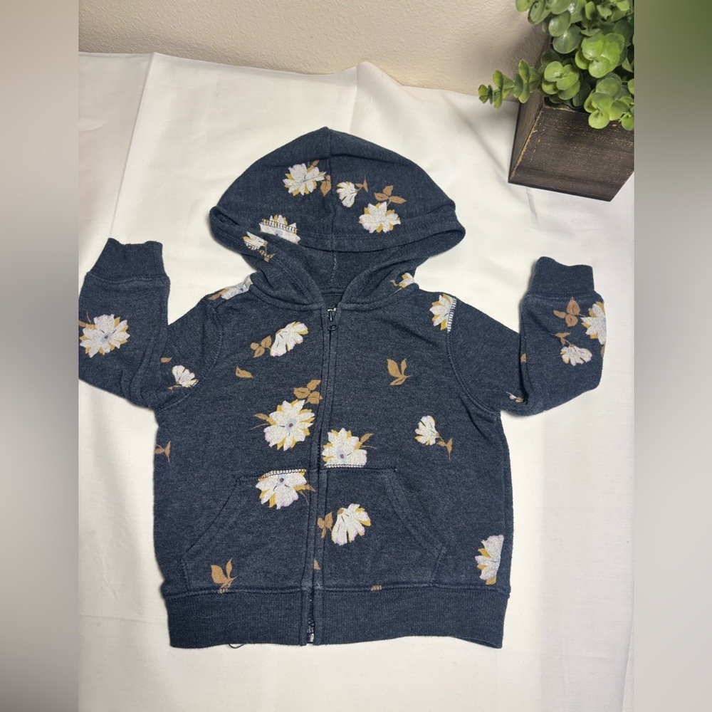Osh Kosh B’Gosh Floral Kids Hoodie - Navy Blue